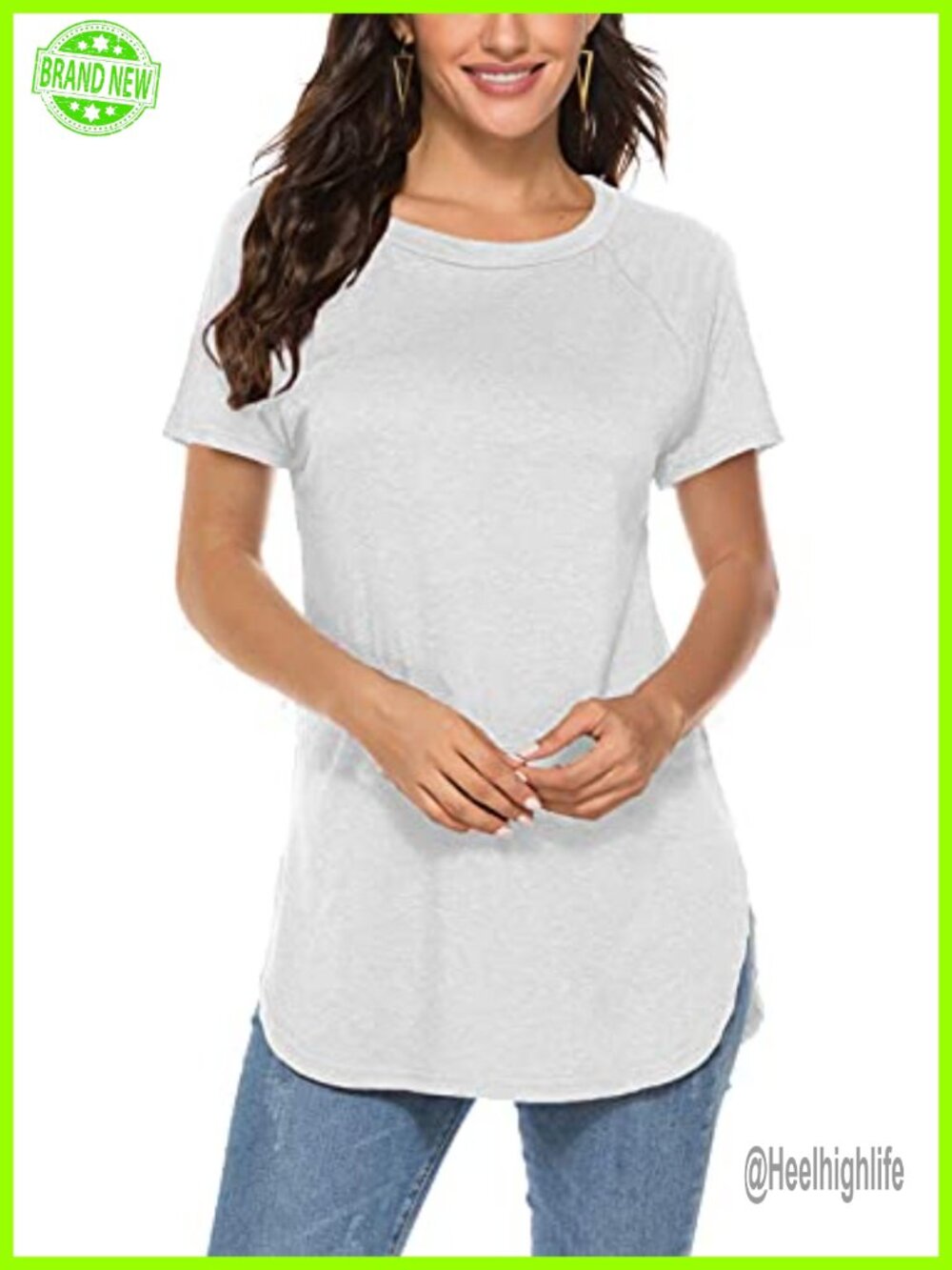 Womens Batwing Long Sleeve Tunic Top Loose Fit Casual Layering T-Shirt